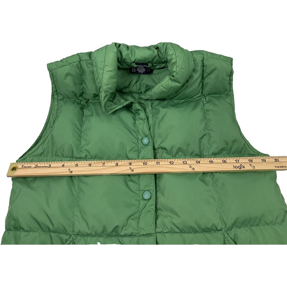 Lands End Goosedown Vest Womens Small Green Snap Up Outdoors Gorpcore - Picture 7 of 9